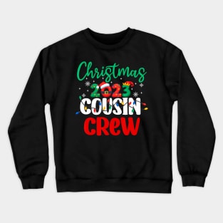 Christmas 2023 Cousin Crew Xmas Lights Funny Matching Pajama Crewneck Sweatshirt